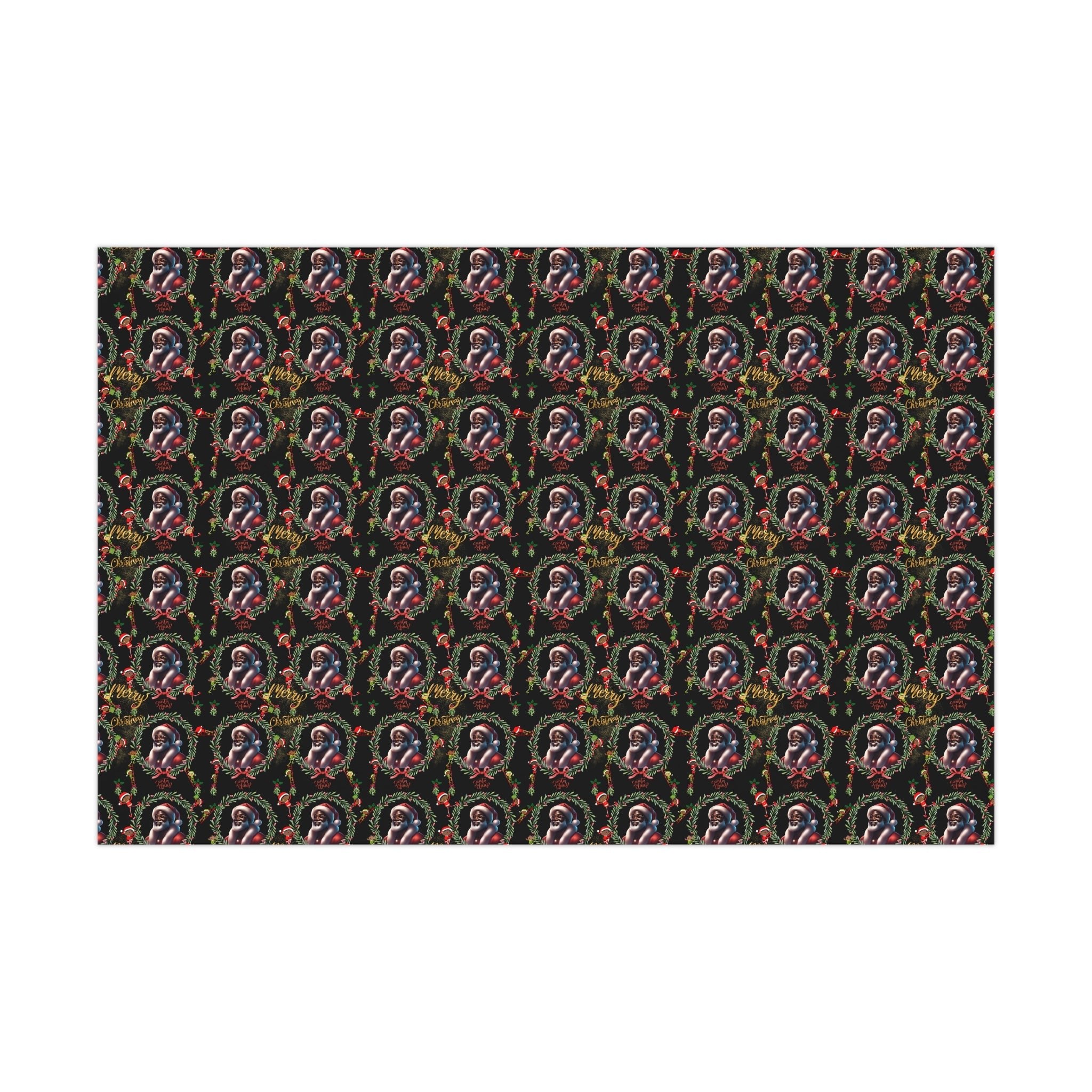 T Squared Happy™ All Black Everything Santa Gift Wrap - T Squared Happy Gifts