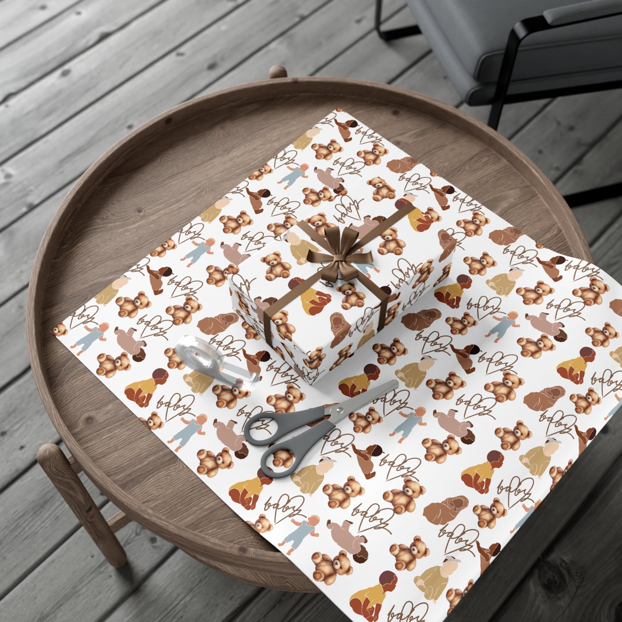 T Squared Happy™ Pink Bronze Baby Feet Gift Wrap - T Squared Happy Gifts