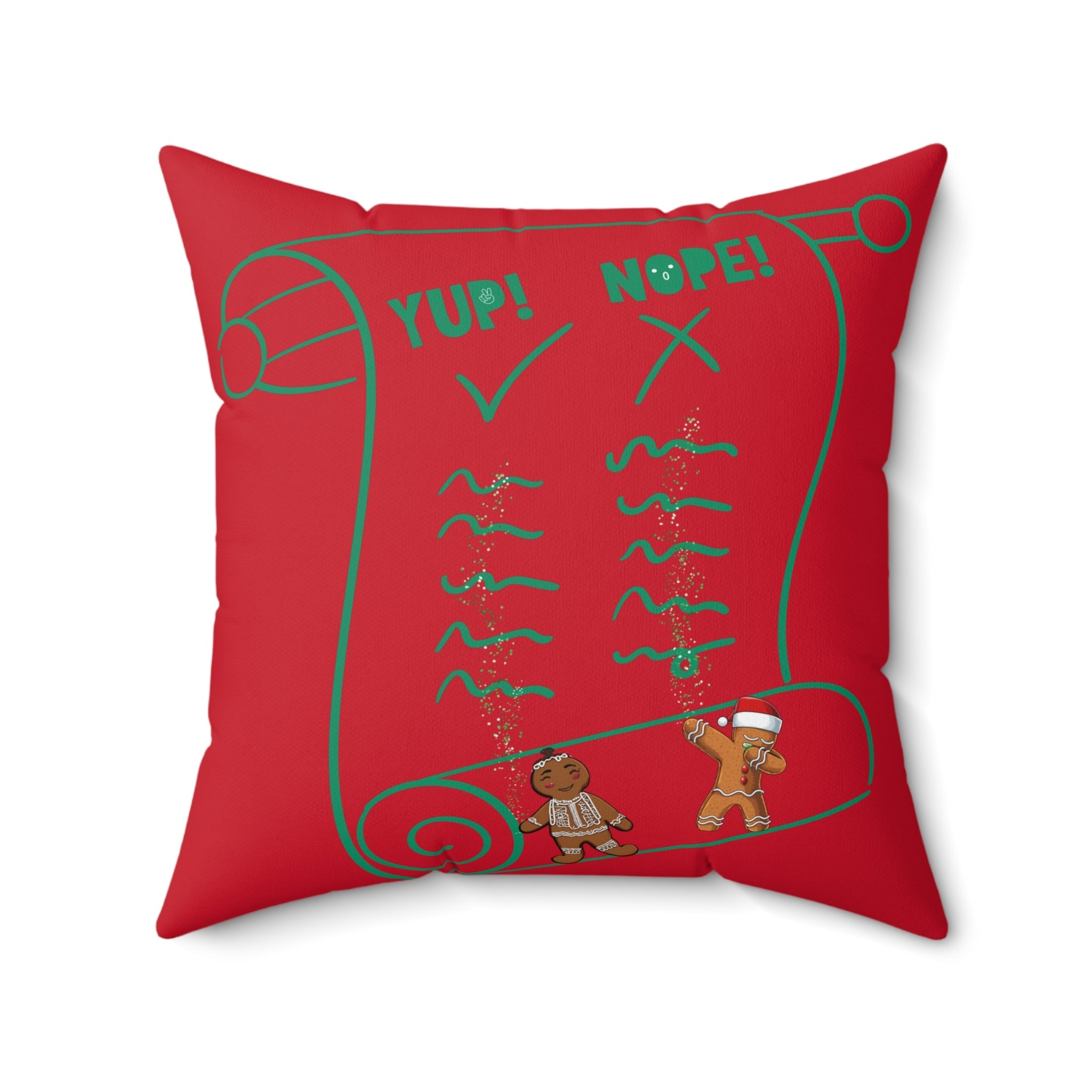 T Squared Happy™ Sugar And Spice Gingerbread Square Pillow - T Squared Happy Gifts