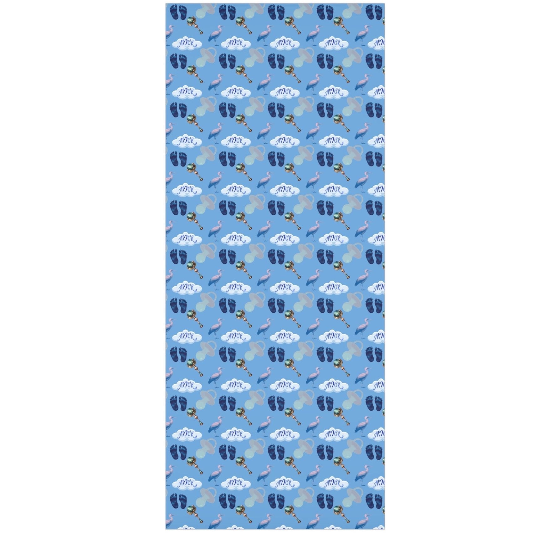 Amor Blue Baby Shower Gift Wrap - T Squared Happy Gifts