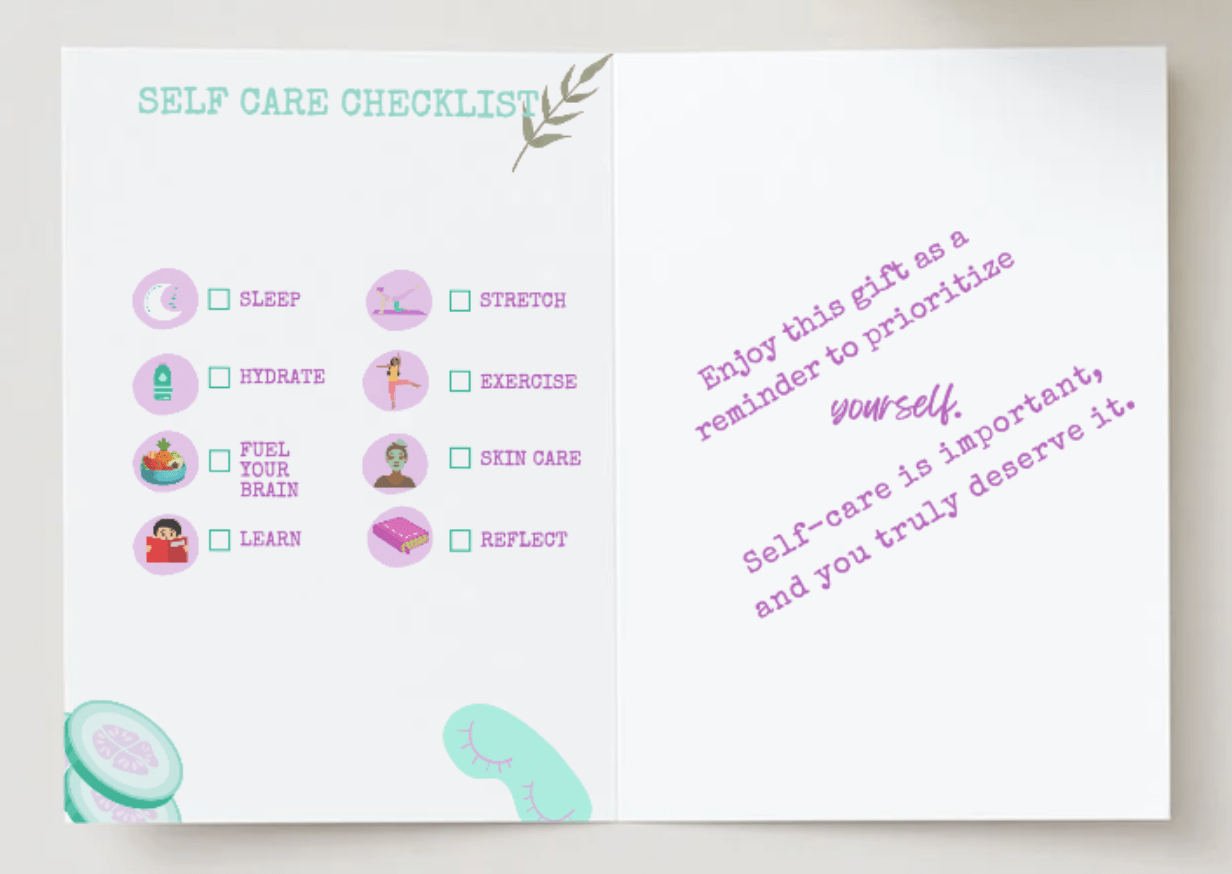 Self - Care Is a Wonderful Right Card - T Squared Happy Gifts