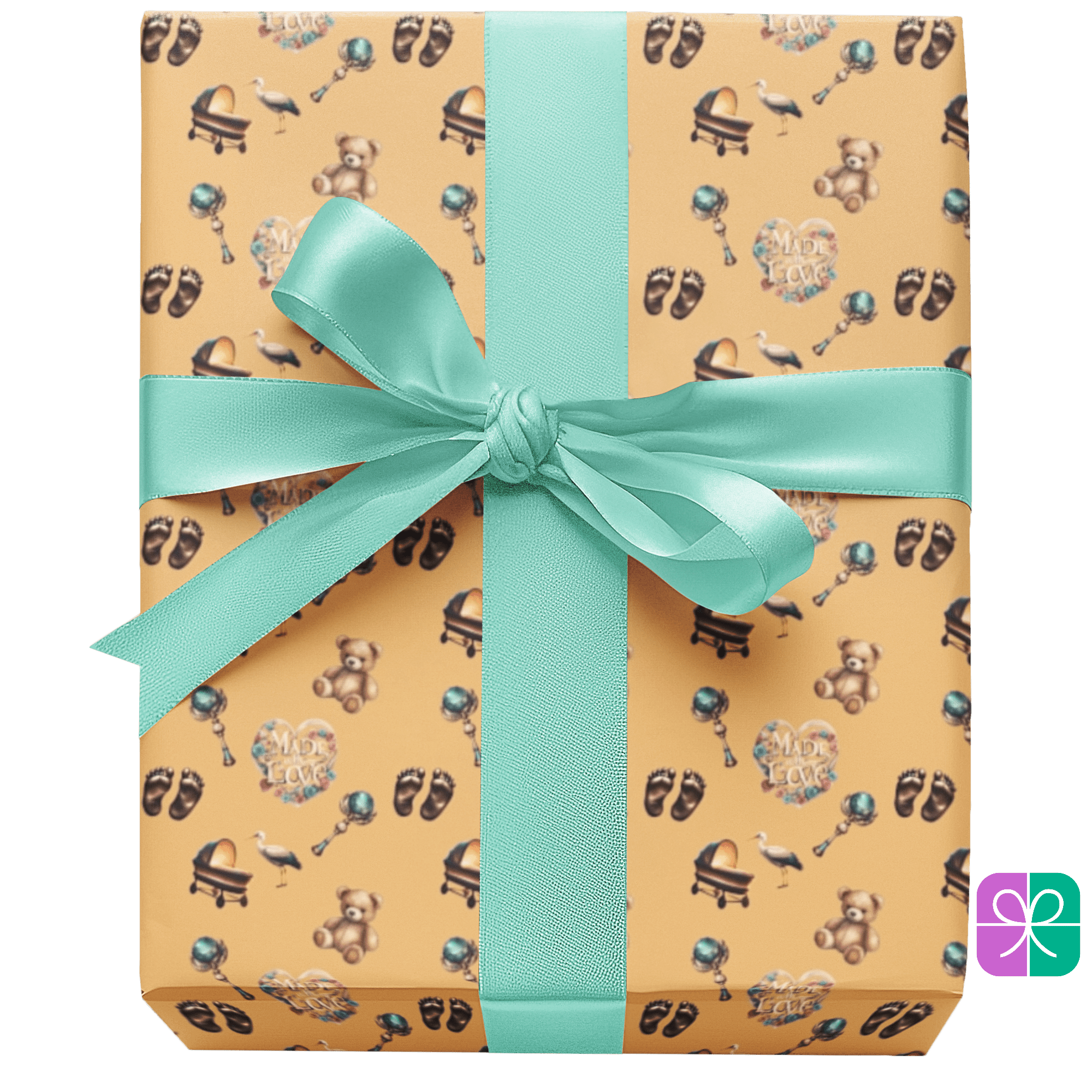 T Squared Happy™ Golden Baby Shower Gift Wrap - T Squared Happy Gifts