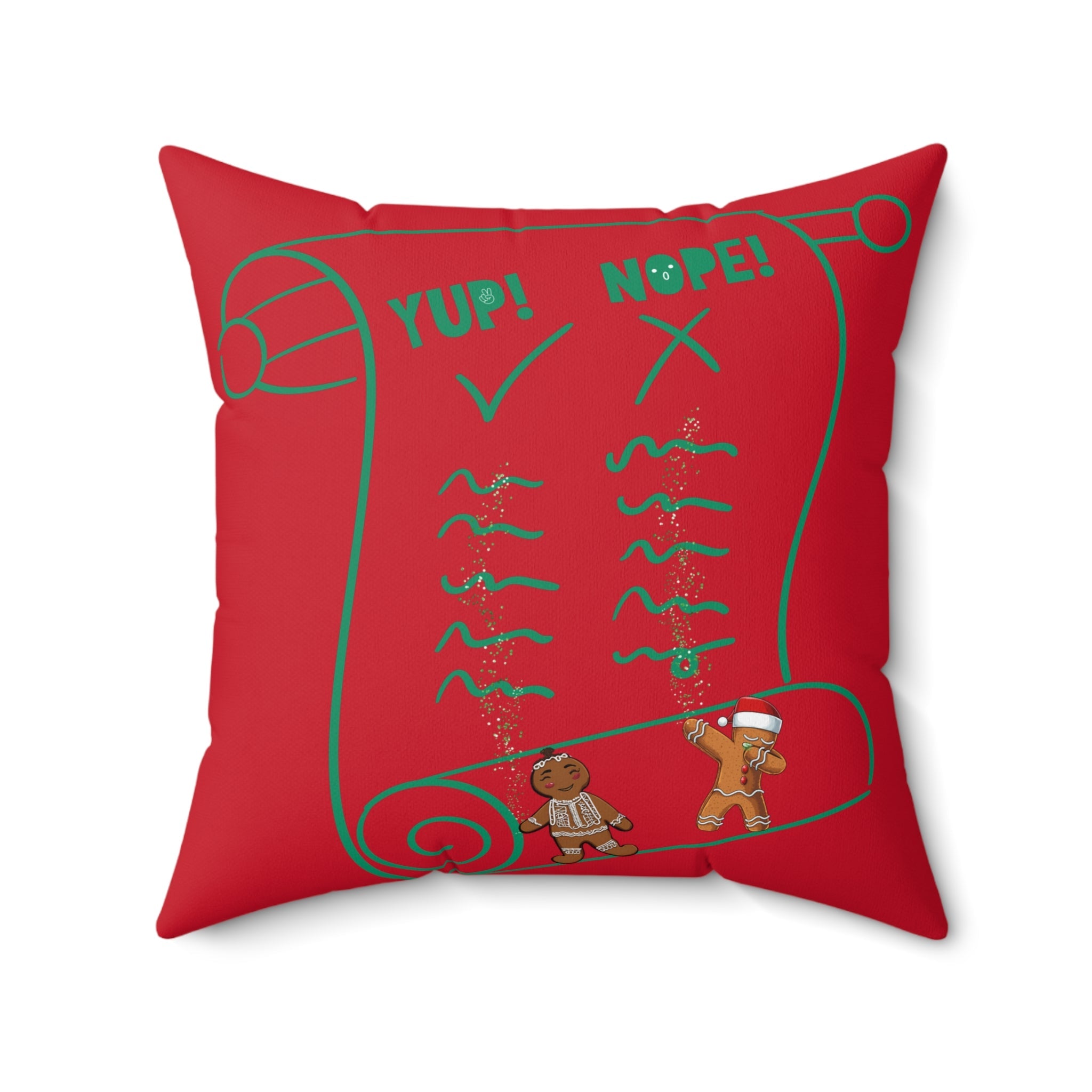 T Squared Happy™ Sugar And Spice Gingerbread Square Pillow - T Squared Happy Gifts